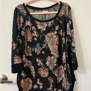 Maurices Black Floral Blouse